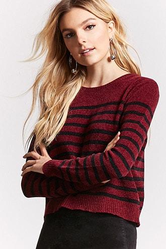 Forever21 Stripe Chenille Knit Sweater