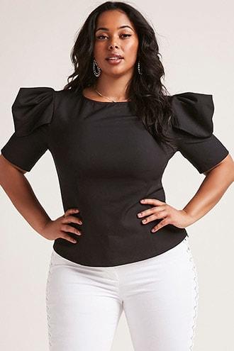 Forever21 Plus Size Puff-cap Sleeve Top