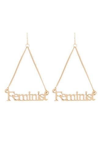 Forever21 Feminist Chain Drop Earrings