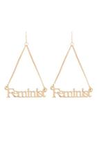 Forever21 Feminist Chain Drop Earrings