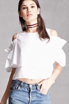 Forever21 Open-shoulder Bell Sleeve Top