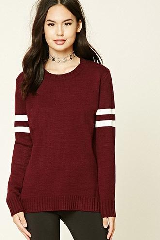 Forever21 Women's  Varsity Stripe Sweater