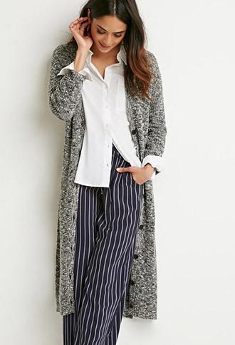 Forever21 Marled Knit Midi Cardigan