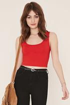 Forever21 Women's  Cayenne Cotton-blend Crop Top