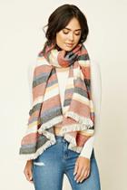 Forever21 Rust & Cream Striped Oblong Scarf