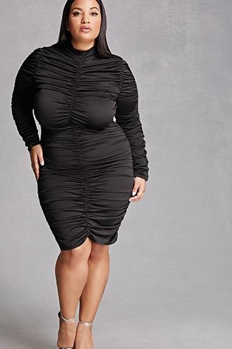 Forever21 Plus Size Ruched Zipper Dress