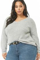 Forever21 Plus Size Marled V-neck Sweater