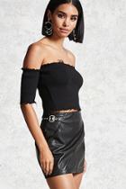 Forever21 Faux Leather Belted Skirt