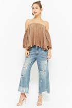 Forever21 Heathered Gauze Off-the -shoulder Top