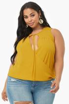 Forever21 Plus Size Crepe Tie-neck Top