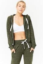 Forever21 Active Heathered Knit Zip-up Hoodie