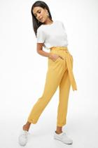Forever21 Cuffed High-rise Paperbag Pants