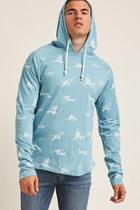 Forever21 Alpha Beta Shark Print Hooded Tee