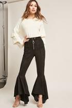 Forever21 Faux Suede High-low Flared Bell Bottom Pants
