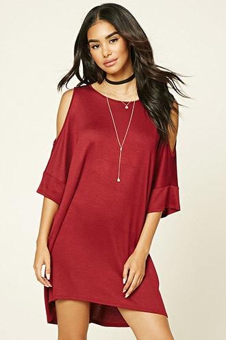 Forever21 Women's  Open-shoulder Dolman Dress