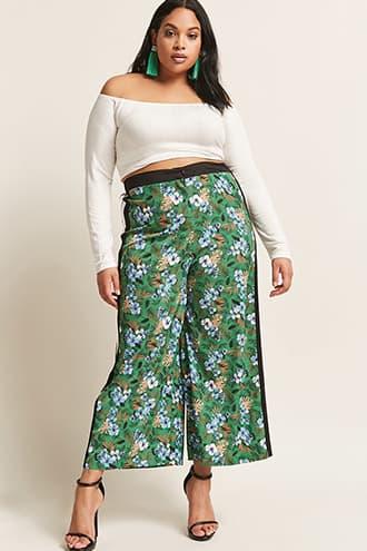 Forever21 Plus Size Tropical Floral Print Culottes