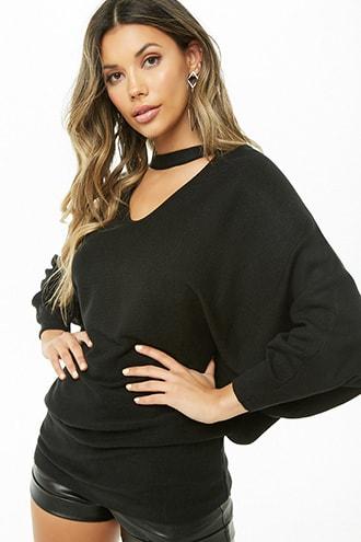 Forever21 Knit Cutout Dolman Top