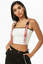 Forever21 Buckle-strap Ribbed Crop Top