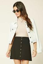Forever21 Button-front Mini Skirt