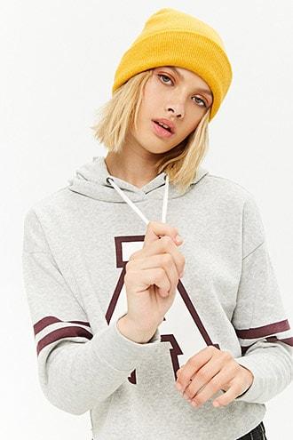Forever21 Raw-cut Graphic Hoodie