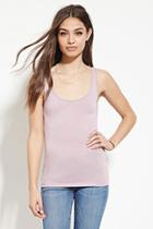 Forever21 Women's  Dusty Lavender Stretch Knit Tank