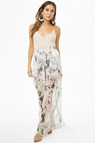 Forever21 Floral Print Vented Pants