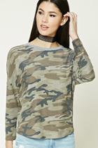 Forever21 Camo Print French Terry Top