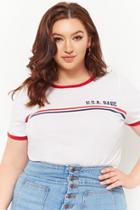 Forever21 Plus Size U.s.a Babe Graphic Ringer Tee