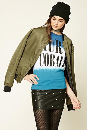Forever21 Women's  Tie-dye Kurt Cobain Band Tee
