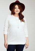 Forever21 Plus Women's  Plus Size Classic Crew Neck Sweater (ivory)