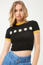 Forever21 Daisy Print Crop Top