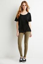 Forever21 Women's  Light Olive Classic Cotton-blend Leggings