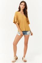 Forever21 Ruffled Sleeve Billowy Top