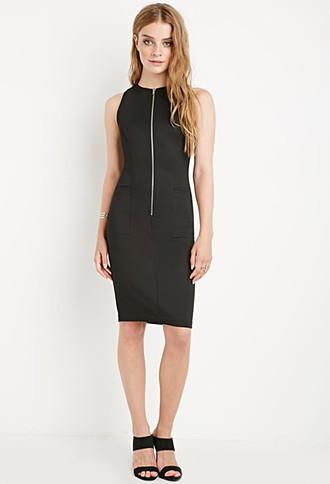 Forever21 Zippered Scuba Knit Dress