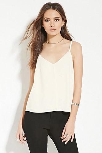Love21 Women's  Ivory Contemporary V-cut Cami