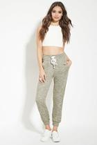 Forever21 Women's  Olive Marled French Terry Sweatpants