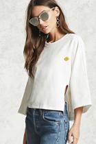Forever21 Boxy Happy Face Pin Top