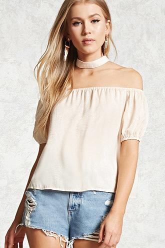 Forever21 Choker Off-the-shoulder Top