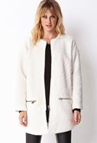 Forever21 Contemporary Collarless Boucl&eacute; Coat
