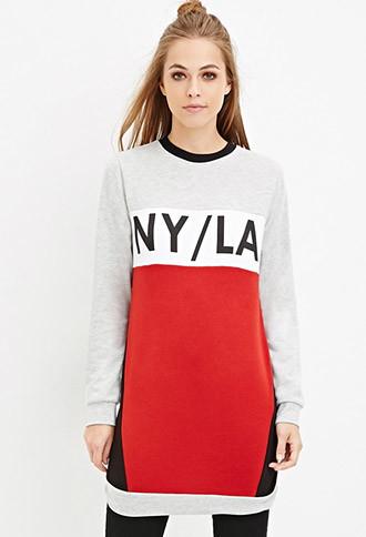 Forever21 Ny La Colorblocked Sweatshirt