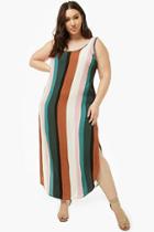 Forever21 Plus Size Striped Crinkled Cross-back Dress