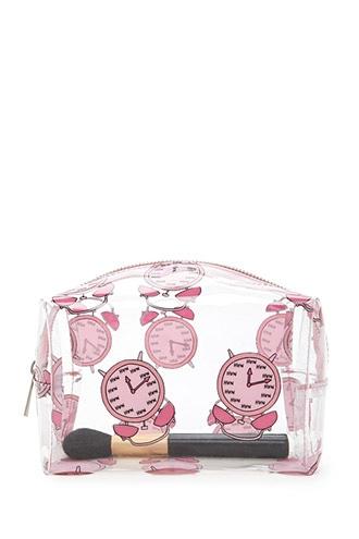Forever21 Alarm Clock Print Makeup Bag