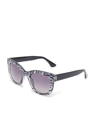 Forever21 Metallic Tortoise Wayfarer Sunglasses Silver/black One Size