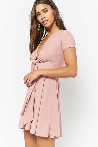 Forever21 Plunging Tie-front Dress