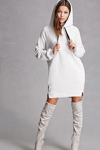 Forever21 Longline Drawstring Hoodie