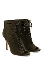 Forever21 Caged Lace-up Stilettos