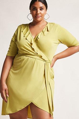 Forever21 Plus Size Pink Clove Surplice Dress