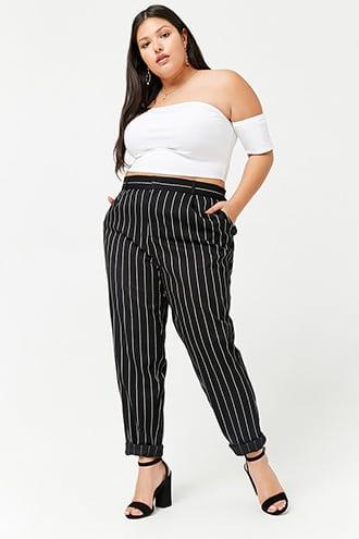 Forever21 Plus Size Striped High-rise Pants