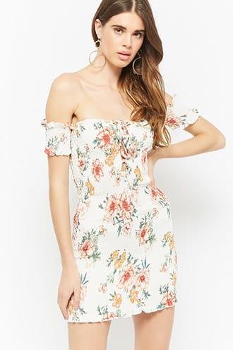 Forever21 Selfie Leslie Floral Smocked Dress