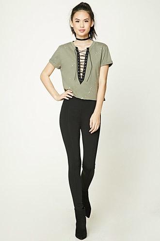 Forever21 Women's Black Stretch-knit Pants
